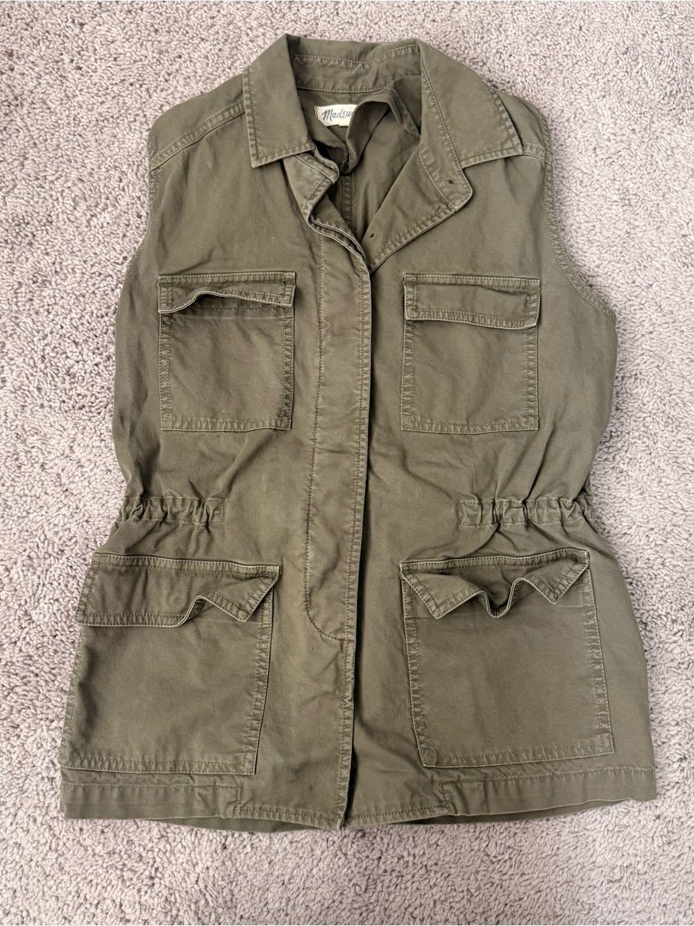Madewell Olive Green Utility Vest with Cargo Pockets